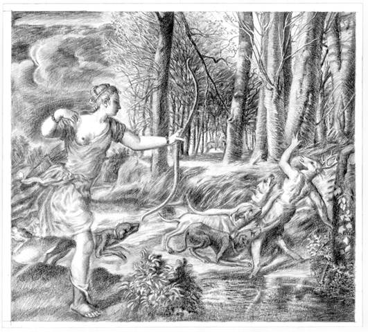 Image result for titian death of actaeon